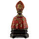 Saint Januarius bust with gold decor in resin 20x10.5 cm s4