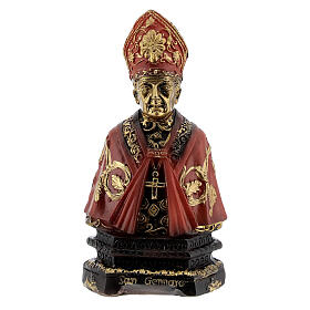 Bust of St Januarius with resin and name on base 8 cm