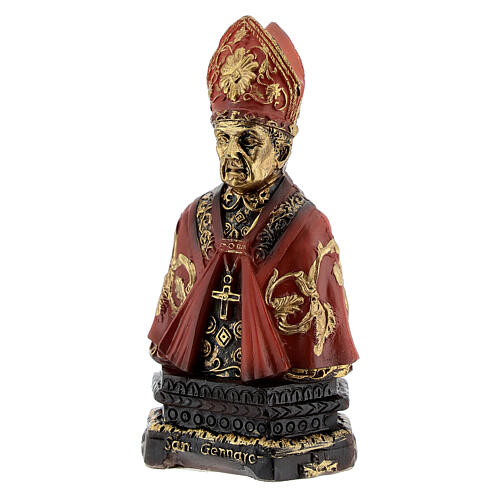 Bust of St Januarius with resin and name on base 8 cm 2