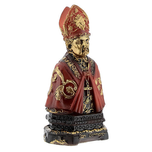 Bust of St Januarius with resin and name on base 8 cm 3