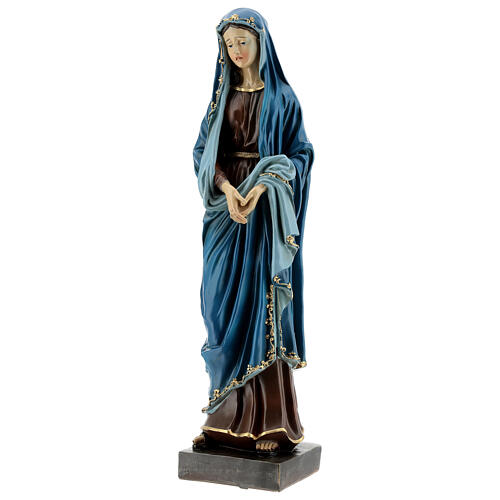 Estatua Virgen Dolorosa manos juntas resina 30 cm 3