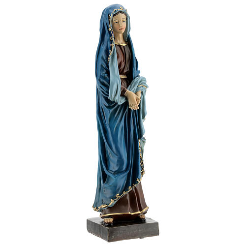 Estatua Virgen Dolorosa manos juntas resina 30 cm 4