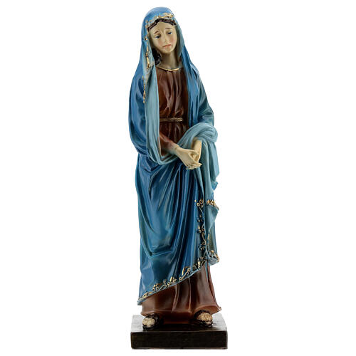 Our Lady of Sorrow golden details resin 20 cm 1