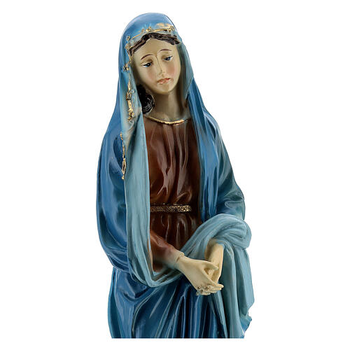 Our Lady of Sorrow golden details resin 20 cm 2