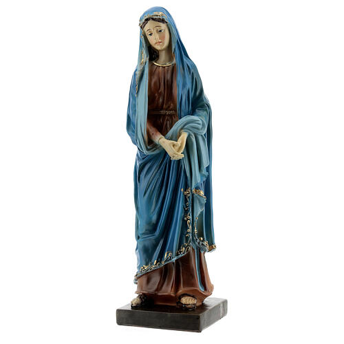 Our Lady of Sorrow golden details resin 20 cm 3