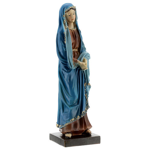 Our Lady of Sorrow golden details resin 20 cm 4