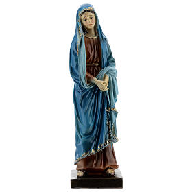 Virgen Dolorosa detalles oro estatua resina 20 cm