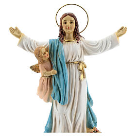 Asunción María ángeles estatua resina 18x12x6 cm
