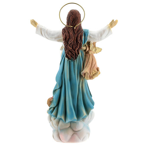 Asunción María ángeles estatua resina 18x12x6 cm 5