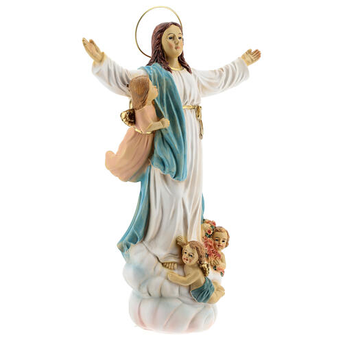 Our Lady of Assumption statue with angels, resin 30 cm 4