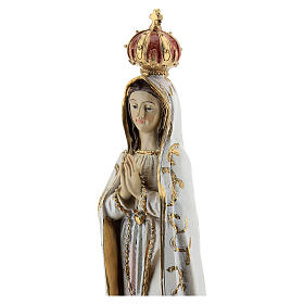 Estatua Virgen Fátima palomas resina 20 cm