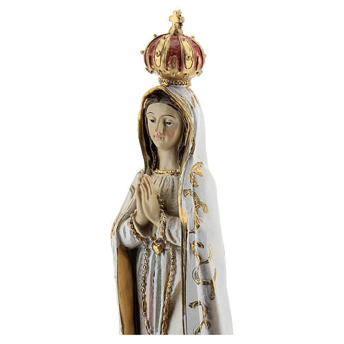 Statua Madonna Fatima colombe resina 20 cm 2