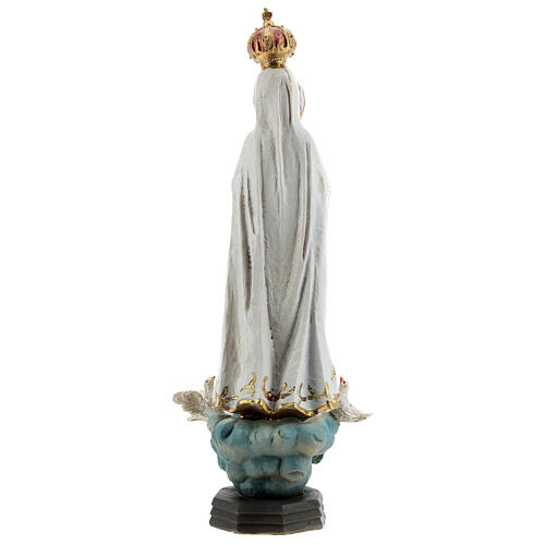 Statua Madonna Fatima colombe resina 20 cm 5