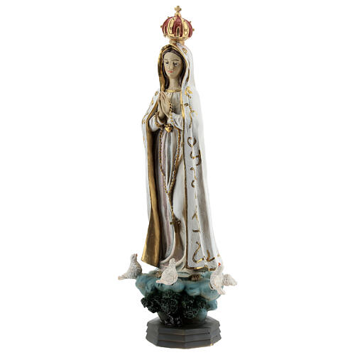 Madonna Fatima in preghiera statua resina 30 cm 3