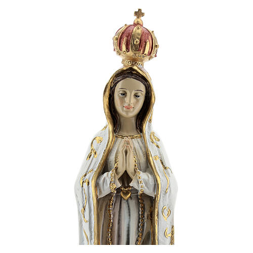 Nossa Senhora de Fátima com pombas imagem resina 30 cm 2