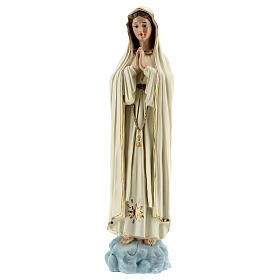 Statua Madonna Fatima vesti bianche senza corona resina 30 cm