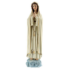 Figura Madonna Fatimska szaty białe bez korony żywica 30 cm