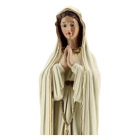 Nossa Senhora de Fátima com manto branco sem coroa resina 30 cm