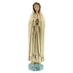 Virgen Fátima sin corona estrella dorada estatua resina 20 cm