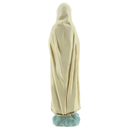 Nossa Senhora de Fátima com manto branco estrela dourada sem coroa resina 20 cm 4