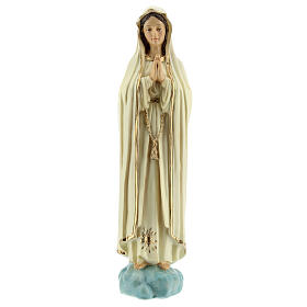 Our Lady of Fatima statue without crown golden star in resin 20 cm