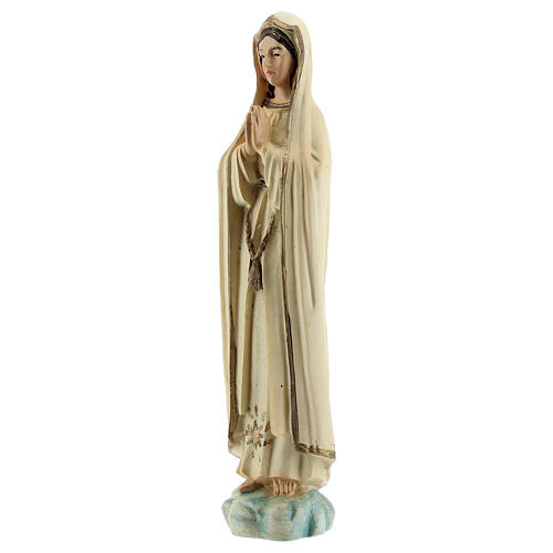 Virgen Fátima oración estrella oro estatua resina 12 cm 2