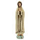 Nossa Senhora de Fátima em oração com manto branco e estrela dourada resina 12 cm s1