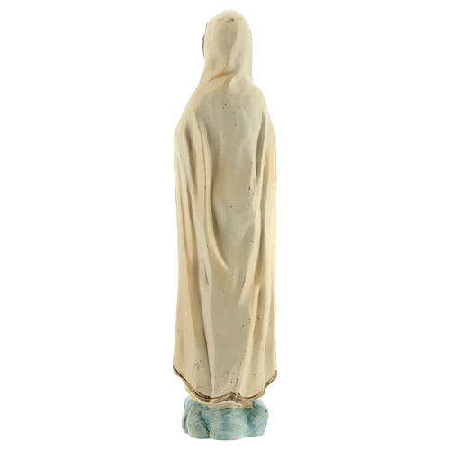 Lady of Fatima statue in prayer with gold star in resin 12 cm 4