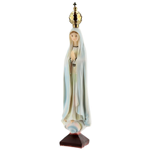 Our Lady of Fatima gold crown resin statue 12 cm 3