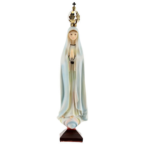 Virgen Fátima corona dorada estatua resina 20 cm 1