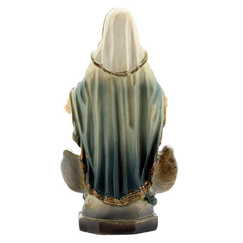 Vierge Miraculeuse avec médaille statue résine 8 cm 4