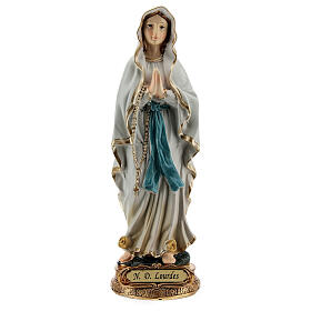 Nossa Senhora de Lourdes de mãos juntas imagem resina 14,5 cm