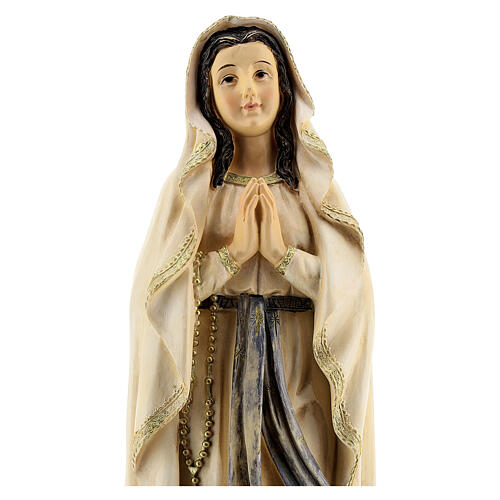 Estatua Virgen Lourdes rosas resina 31 cm 2