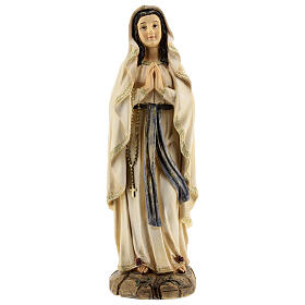 Statue of Our Lady of Lourdes roses resin 31 cm