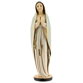 Nossa Senhora em oração detalhes dourados imagem resina 30,5 cm