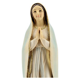 Nossa Senhora em oração detalhes dourados imagem resina 30,5 cm