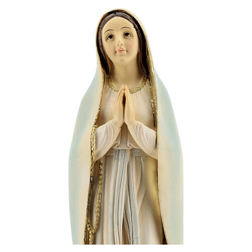 Nossa Senhora em oração detalhes dourados imagem resina 30,5 cm 2