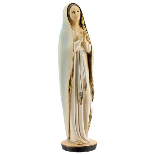 Nossa Senhora em oração detalhes dourados imagem resina 30,5 cm 4