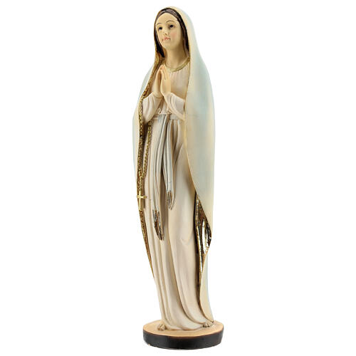 Statue of Mary praying gold detail 30.5 cm resin 3