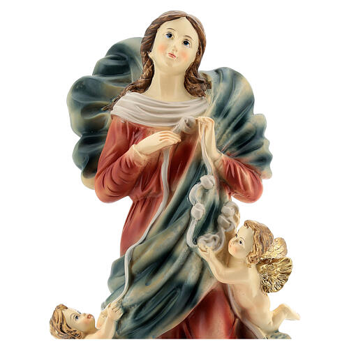 Our Lady undoer of knots statue with angels in resin 31.5 cm 2