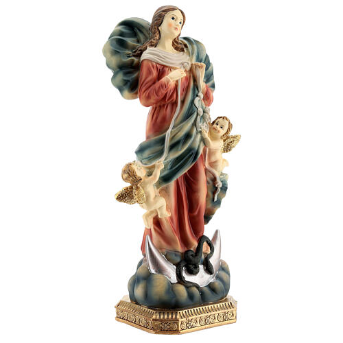 Our Lady undoer of knots statue with angels in resin 31.5 cm 4
