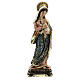 Vierge à l'Enfant habits décorés base carrée statue résine 14,5 cm s1