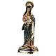 Vierge à l'Enfant habits décorés base carrée statue résine 14,5 cm s2