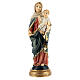 Vierge à l'Enfant chapelet statue résine 15 cm s1