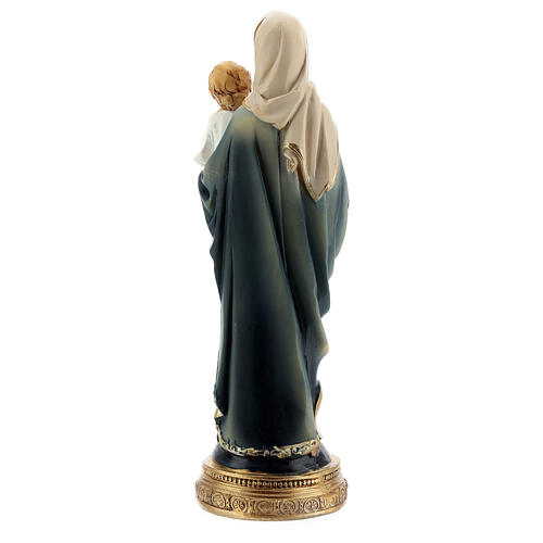 Nossa Senhora com Menino Jesus e terço imagem resina 15 cm 4