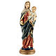 Marie et Jésus chapelet foncé statue résine 31 cm s1