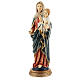 Mary and Child Jesus statue with dark rosary in resin 31 cm s3
