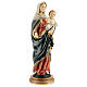 Mary and Child Jesus statue with dark rosary in resin 31 cm s4