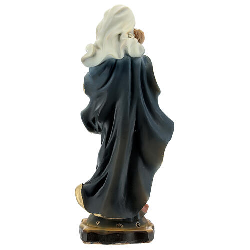 Virgin Mary Baby Jesus sky-blue vault statue resin 14 cm 4
