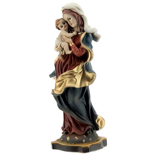 Vierge Enfant Jésus voûte céleste statue résine 14 cm 2